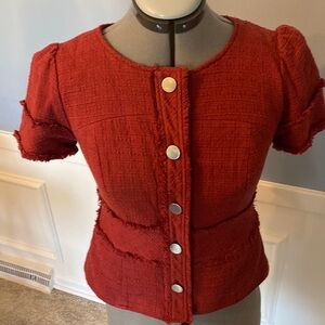 Mossimo Red-Orange-Rust Color Cute Fitted Jacket - Short Sleeves Size Small